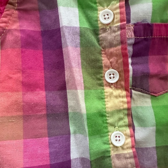 Young Hearts Girls Plaid Button Up Sleeveless Collared Tank Shorts Set Size 18M - Picture 5 of 12